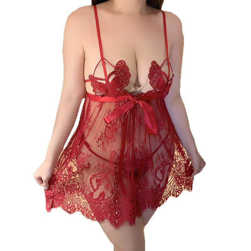 Sheer Slip Nightdress Pure Seduction Babydoll Curvy Women's Lace Lingerie Set