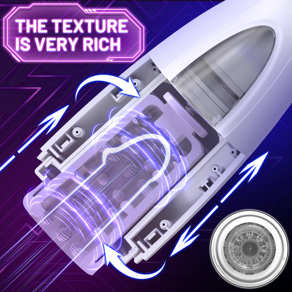 Extendable Rotating Male Masturbator with Stylish Design Body-Safe Materials Highly Pleasurable