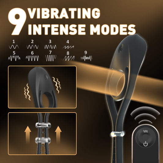 Male Penis Ring Soft Liquid Silicone Size Adjustable Remote Control Vibrating Ring