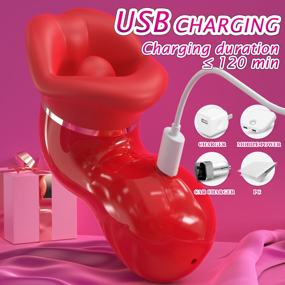3-in-1 Licking Clitoral Suction Toy for Female Tongue Sucking Couple Pleasure Products