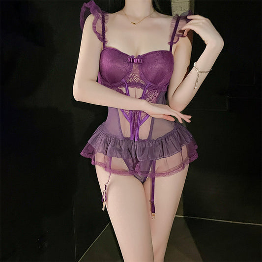 Lace Nightdress Uniform Playful Babydoll Underwire Support Pure Seduction Lingerie Outfit
