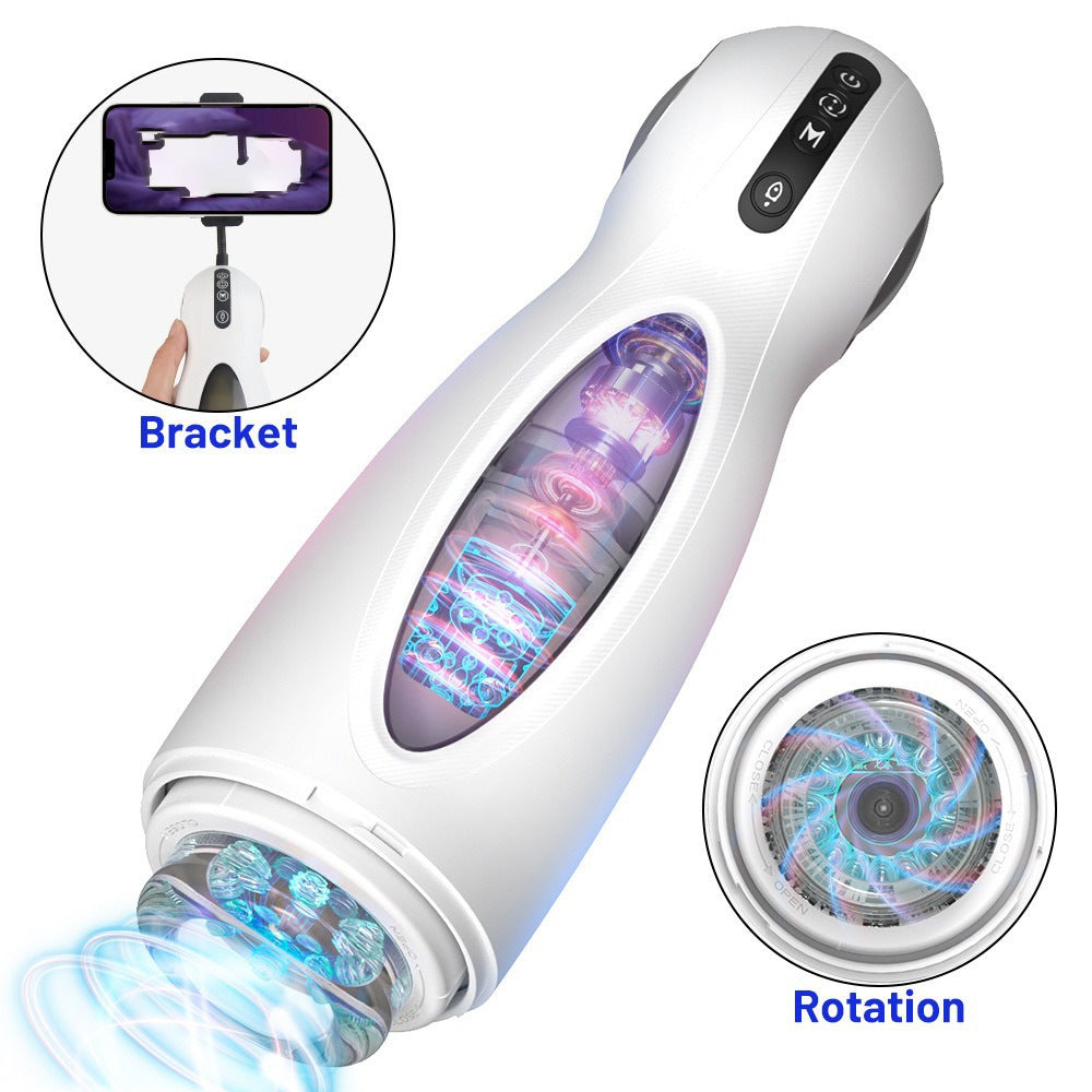 Extendable Rotating Male Masturbator with Stylish Design Body-Safe Materials Highly Pleasurable