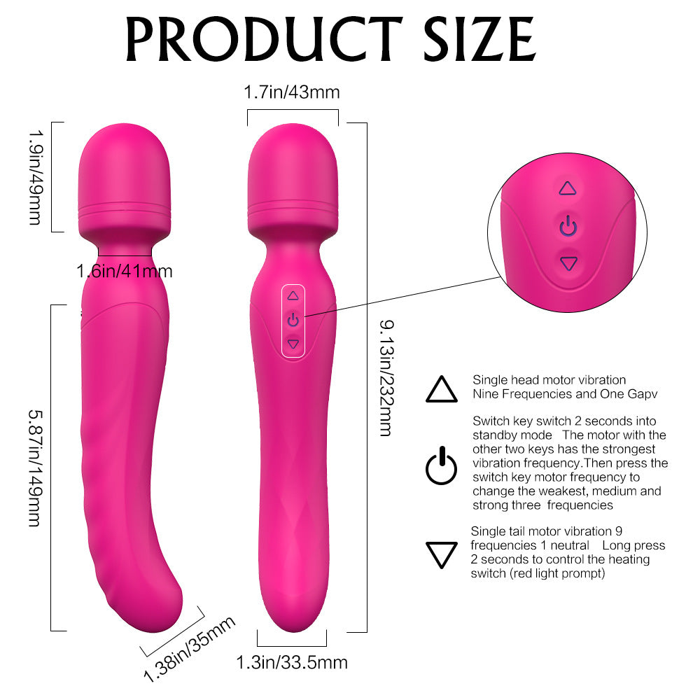 Heated AV Dual-Vibration Couple Toy for Female