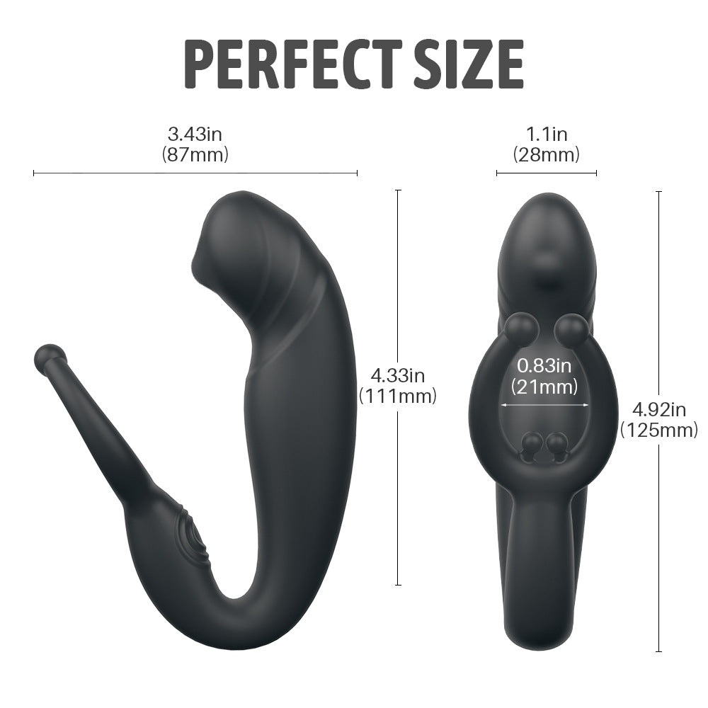 Quiet Remote-Controlled Prostate Massager for Men Side Anal Stimulation with P-spot Accessory