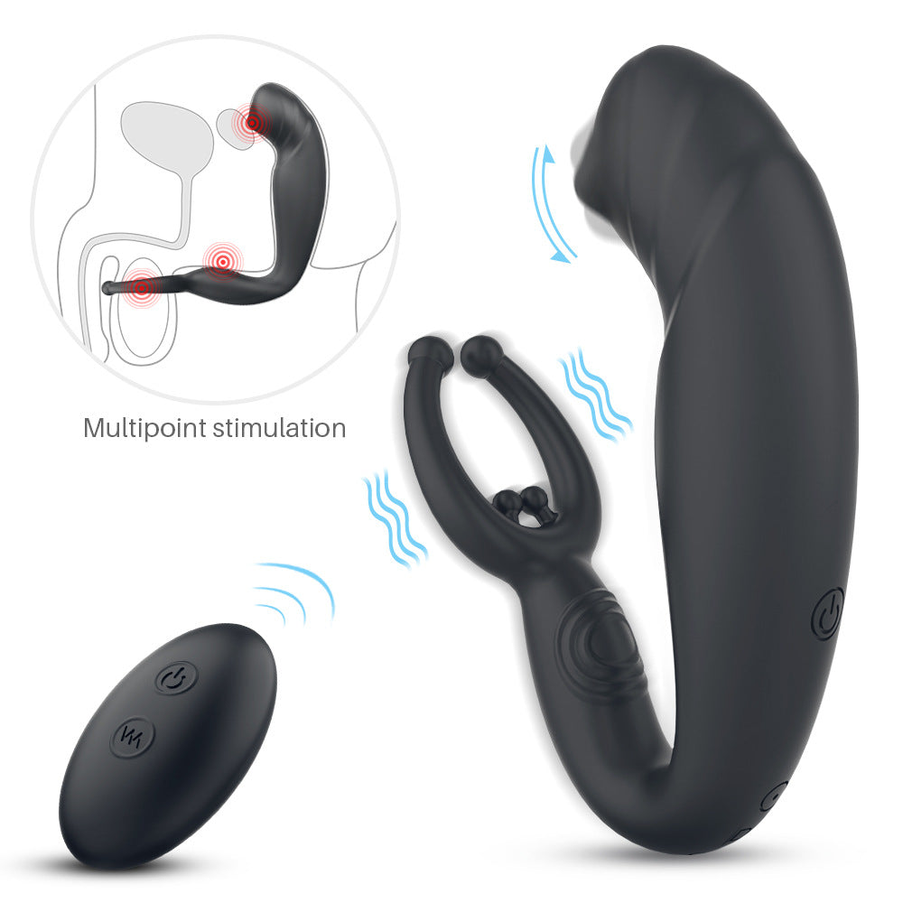Quiet Remote-Controlled Prostate Massager for Men Side Anal Stimulation with P-spot Accessory