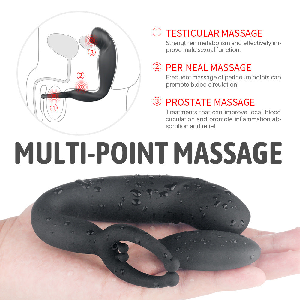 Quiet Remote-Controlled Prostate Massager for Men Side Anal Stimulation with P-spot Accessory