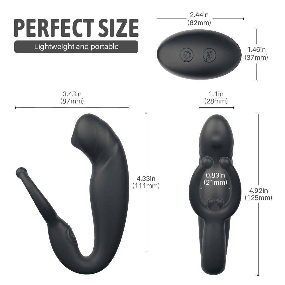 Quiet Remote-Controlled Prostate Massager for Men Side Anal Stimulation with P-spot Accessory