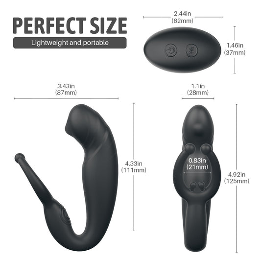 Quiet Remote-Controlled Prostate Massager for Men Side Anal Stimulation with P-spot Accessory