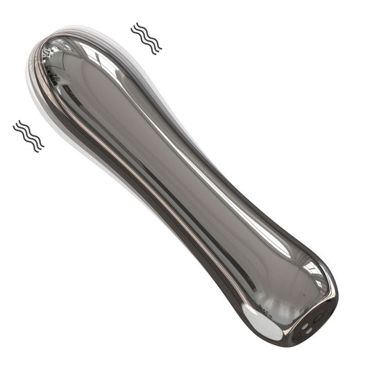 Cooling Sensation Metal Anal Plug Dual-Function Massager