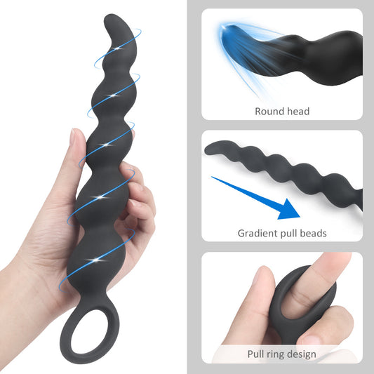 Vibrating Anal Plug Beads Large Body-safe Silicone Products with Discreet Packaging