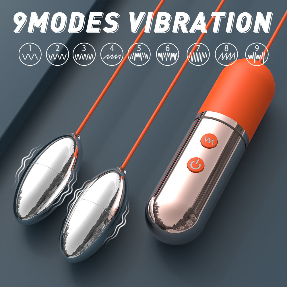 Double Love Eggs Personal Stimulator Remote-Controlled Metal Mini Massager Adult Novelty