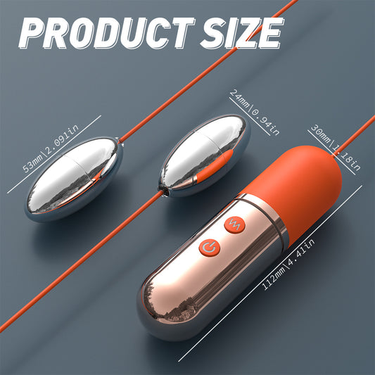 Double Love Eggs Personal Stimulator Remote-Controlled Metal Mini Massager Adult Novelty