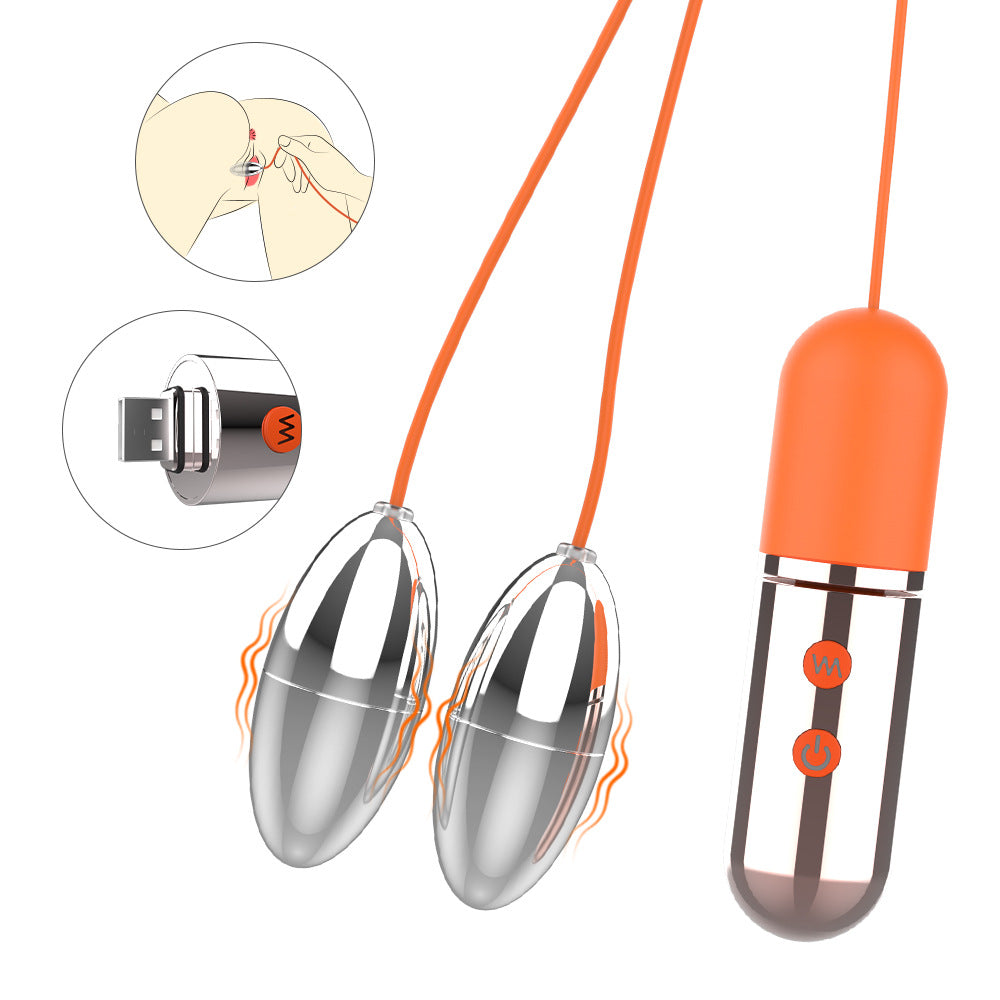 Double Love Eggs Personal Stimulator Remote-Controlled Metal Mini Massager Adult Novelty
