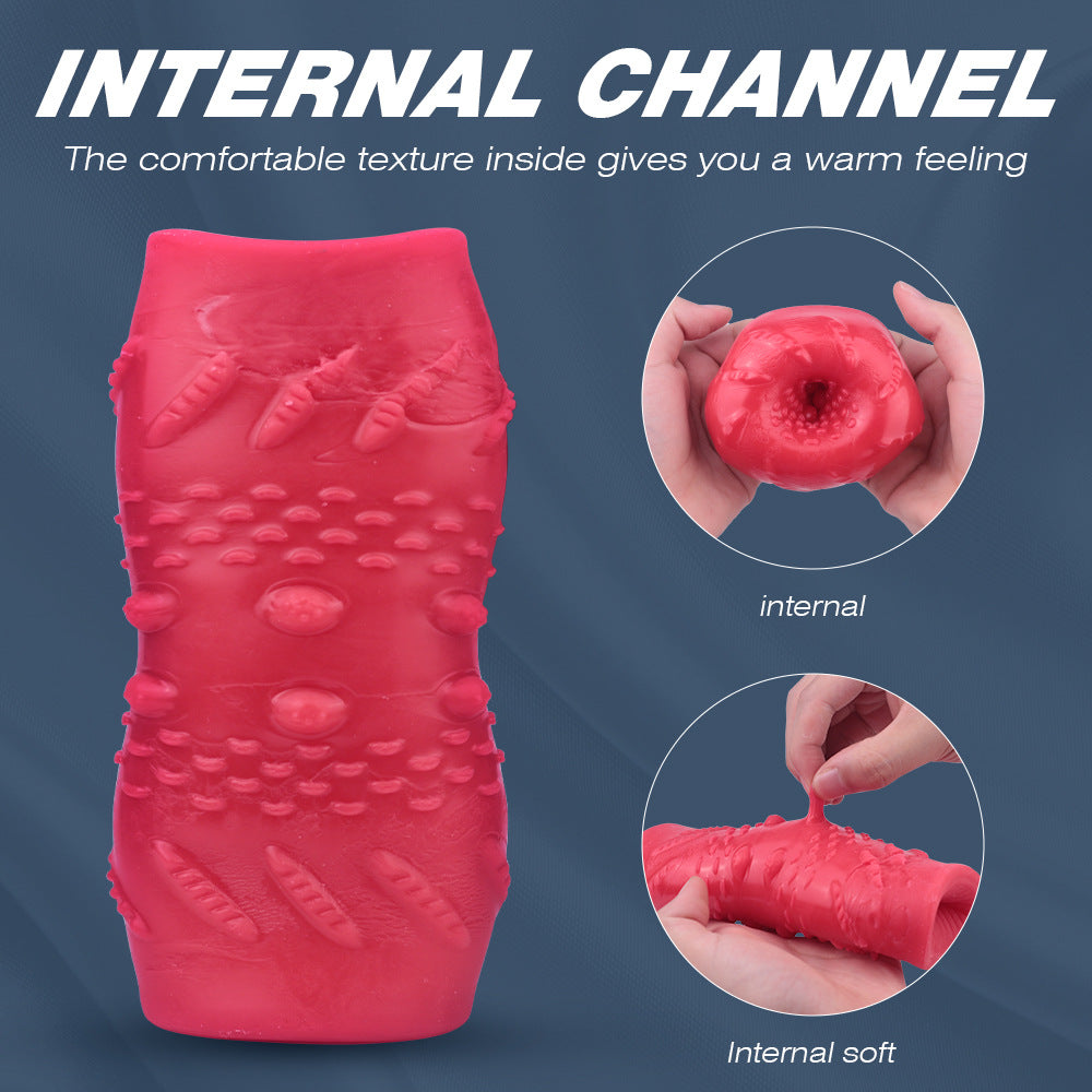 Flexible Double Personal Sleeve Size Adjustable Spiral Pattern Male Massager