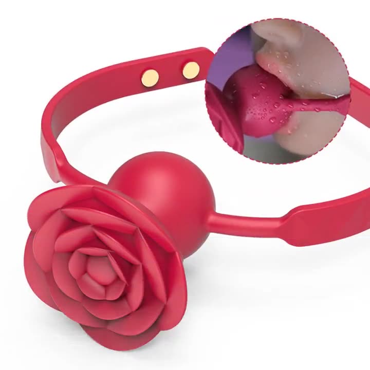 Rose-shaped Ball Gag Toy for Couples BDSM Foreplay Egg Erotic Products