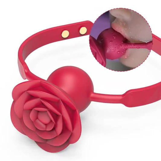 Rose-shaped Ball Gag Toy for Couples BDSM Foreplay Egg Erotic Products