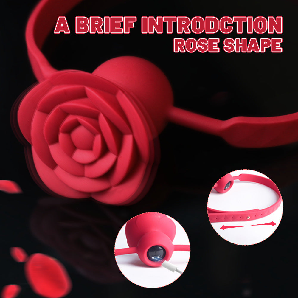 Rose-shaped Ball Gag Toy for Couples BDSM Foreplay Egg Erotic Products