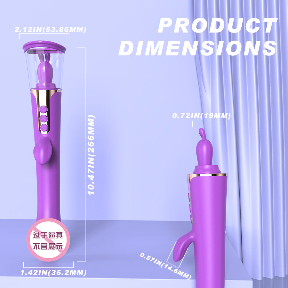 Dual-function Clitoral Stimulation for Female Realistic Rabbit Silicone Toy Suction Vibrator