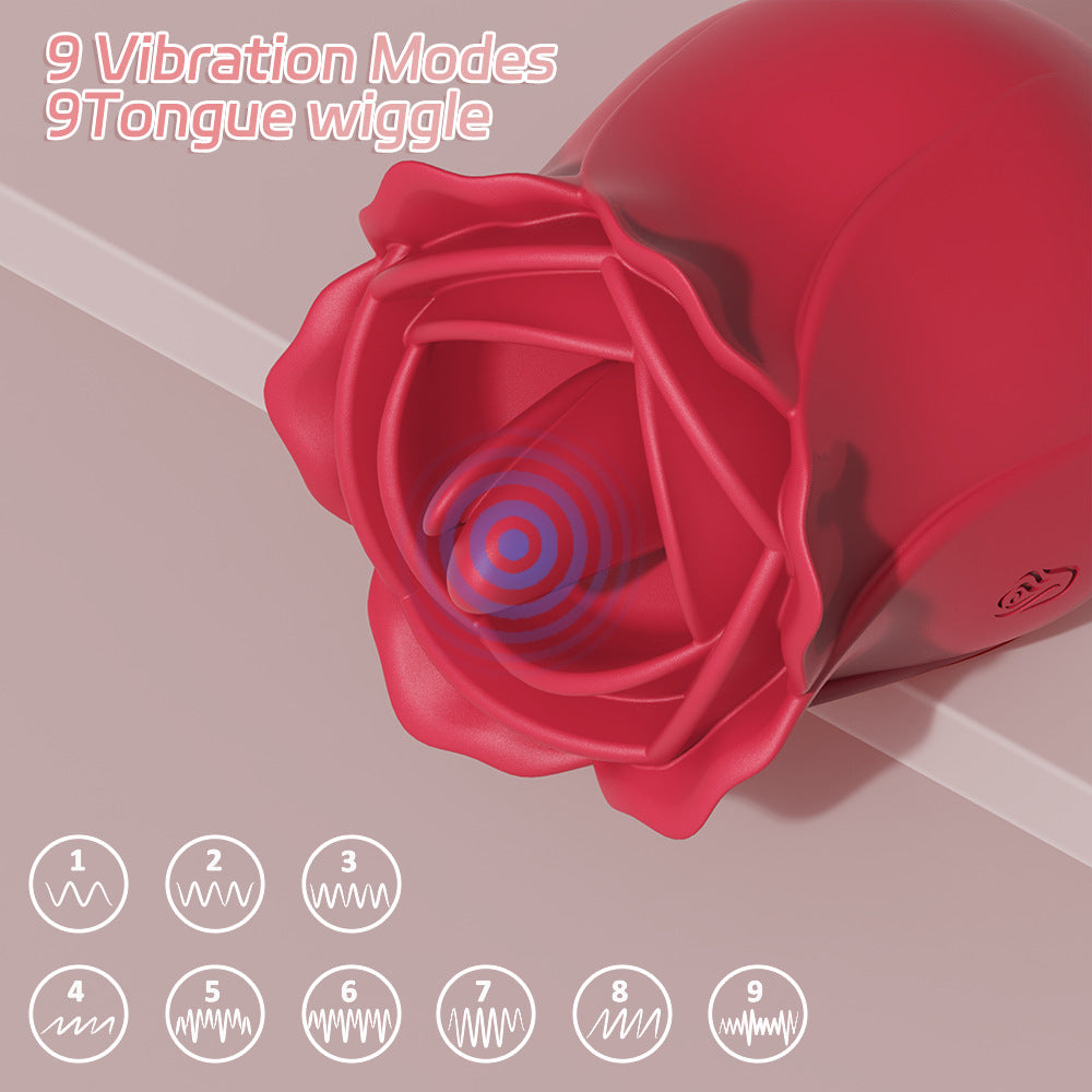 Tongue-Licking Clitoral Stimulator Rose Design Portable Waterproof Couple Toy Instant Orgasm