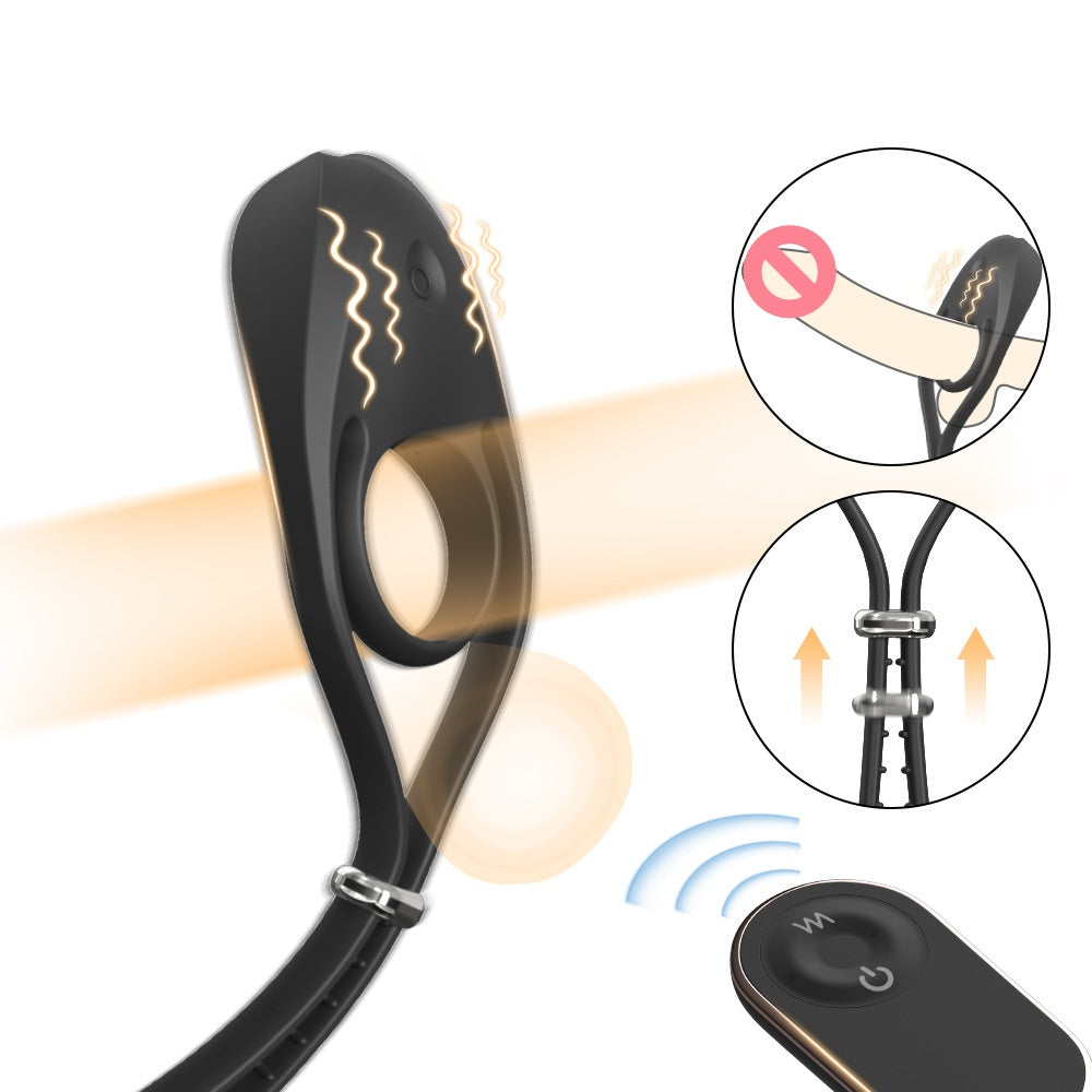 Male Penis Ring Soft Liquid Silicone Size Adjustable Remote Control Vibrating Ring