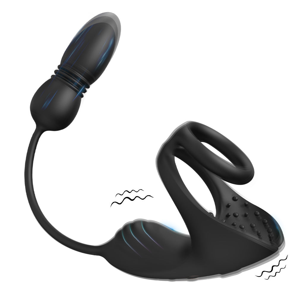 Ejaculation Control Ring Couples Shared Toy Double-Ring Remote Controlled Silicone Prostate Massager