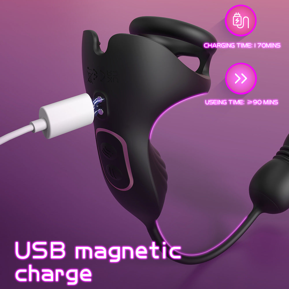 Ejaculation Control Ring Couples Shared Toy Double-Ring Remote Controlled Silicone Prostate Massager