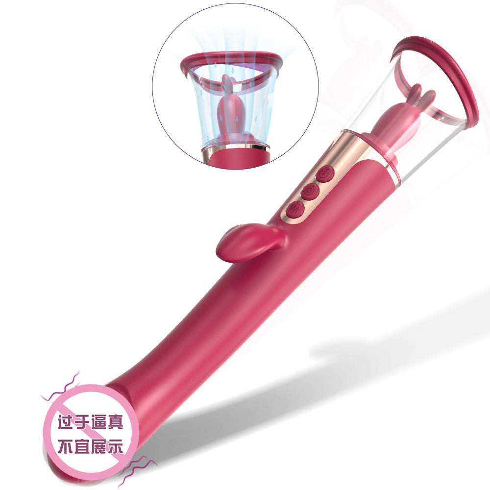 Dual-function Clitoral Stimulation for Female Realistic Rabbit Silicone Toy Suction Vibrator