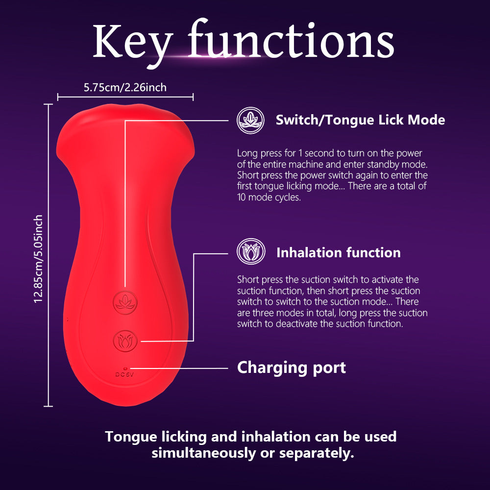 Women's Tongue-Licking Breast and Clitoral Suction Vibrator Adult Toy New Products Body Massager