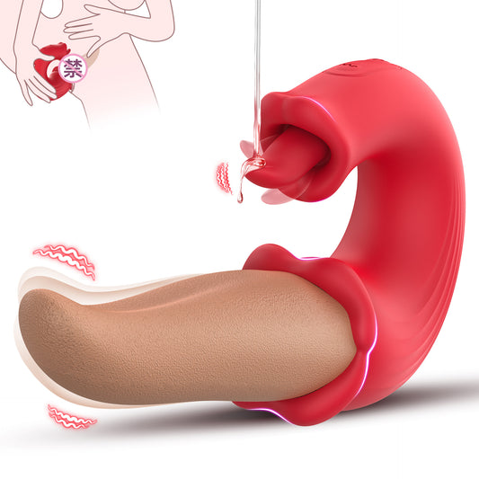 Female Massager Realistic Tongue Vibrator Tongue-Licking Adult Sex Toy Couples’ Intimacy Set
